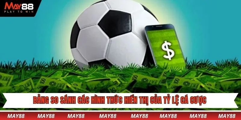 Bảng so sánh các hình thức hiển thị của tỷ lệ cá cược